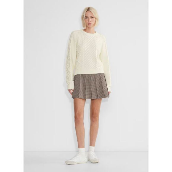 Aritzia Sunday Best Olive Micro Skirt in LILIANA BEIGE/BLACK NWT - Picture 2 of 13